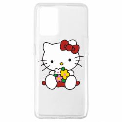 Чехол для Oppo A74 4G Kitty с букетиком - PrintSalon
