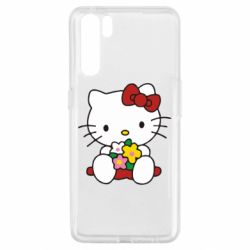 Чехол для Oppo A91/Reno3 Kitty с букетиком - PrintSalon