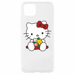 Чехол для Oppo A92s Kitty с букетиком - PrintSalon