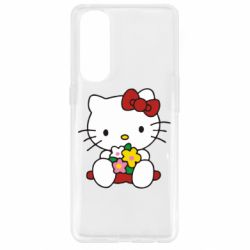 Чехол для Oppo Reno 4 Pro Kitty с букетиком - PrintSalon