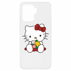 Чехол для Oppo Reno 5 Lite Kitty с букетиком - PrintSalon