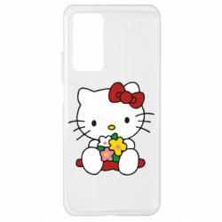 Чехол для Xiaomi Mi 10T/10T Pro Kitty с букетиком - PrintSalon