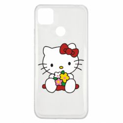Чехол для Xiaomi Redmi 9c Kitty с букетиком - PrintSalon