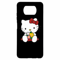 Чехол для Xiaomi Poco X3 Kitty с букетиком - PrintSalon