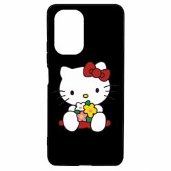 Чехол для Xiaomi Poco F3/K40 Kitty с букетиком - PrintSalon