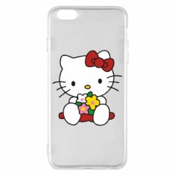 Чехол для iPhone 6 Plus/6S Plus Kitty с букетиком - PrintSalon