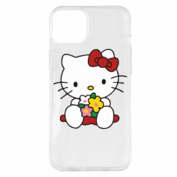 Чехол для iPhone 14 Plus Kitty с букетиком - PrintSalon