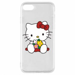 Чехол для iPhone 8 Kitty с букетиком - PrintSalon
