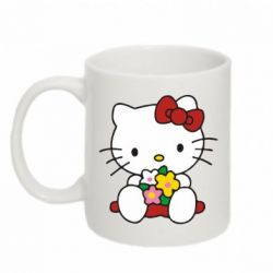 Чашка 320ml Kitty с букетиком