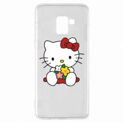 Чехол для Samsung A8+ 2018 Kitty с букетиком - PrintSalon