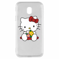 Чехол для Samsung J3 2017 Kitty с букетиком - PrintSalon