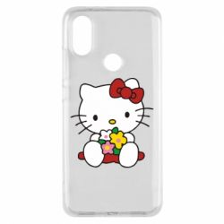 Чехол для Xiaomi Mi A2 Kitty с букетиком - PrintSalon