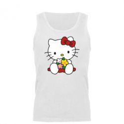 Мужская майка Kitty с букетиком - PrintSalon