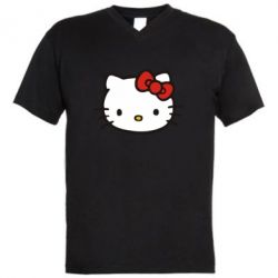 Мужская футболка  с V-образным вырезом Kitty - PrintSalon