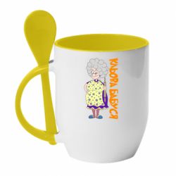 Чашка з ложкою Кльова бабуся з качалкою - PrintSalon