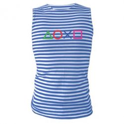 Майка-тільняшка Кнопки PlayStation - PrintSalon