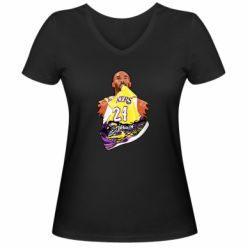 Женская футболка с V-образным вырезом Kobe Bryant and sneakers - PrintSalon