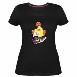 Женская премиум футболка Kobe Bryant and sneakers - PrintSalon