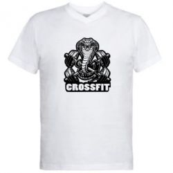Мужская футболка  с V-образным вырезом Кобра CrossFit - PrintSalon