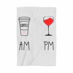 Рушник з принтом Кофе и бокал с вином - PrintSalon