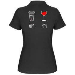 Жіноче поло Кофе и бокал с вином - PrintSalon