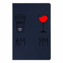 Блокнот з принтом Кофе и бокал с вином - PrintSalon
