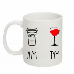 Чашка 320ml Кофе и бокал с вином - PrintSalon