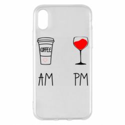 Чохол для iPhone X/Xs Кофе и бокал с вином - PrintSalon