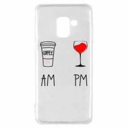 Чехол для Samsung A8 2018 Кофе и бокал с вином