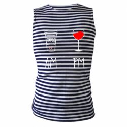 Майка-тельняшка Кофе и бокал с вином