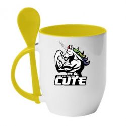 Чашка з ложкою Кого ти назвав милим - PrintSalon