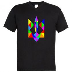 Мужская футболка  с V-образным вырезом Кольоровий герб - PrintSalon