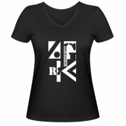 Женская футболка с V-образным вырезом Контрформа - PrintSalon