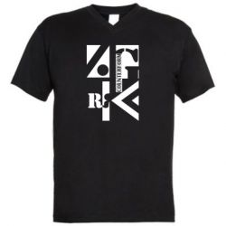 Мужская футболка  с V-образным вырезом Контрформа - PrintSalon