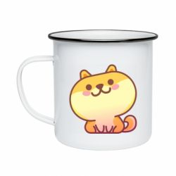 Кружка эмалированная Корги с улыбкой - PrintSalon