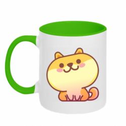 Чашка двухцветная 320ml Корги с улыбкой - PrintSalon