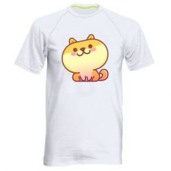 Мужская футболка для спорта Корги с улыбкой - PrintSalon