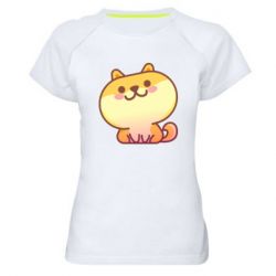 Женская футболка для спорта Корги с улыбкой - PrintSalon