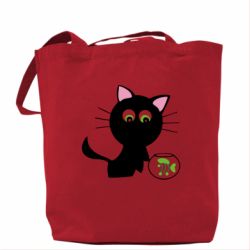 Эко-сумка Кошечка и аквариум - PrintSalon