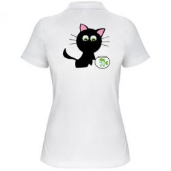 Женское поло Кошечка и аквариум - PrintSalon