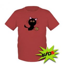Детская футболка Кошечка и аквариум - PrintSalon
