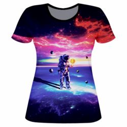Жіноча 3D футболка Kosmonaut astronaut - PrintSalon