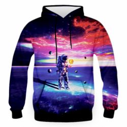 Чоловіче 3D худі Kosmonaut astronaut - PrintSalon
