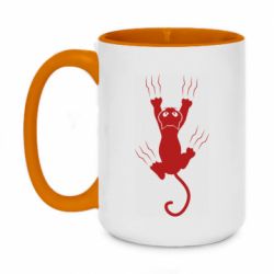 Чашка двокольорова велика кот когти - PrintSalon