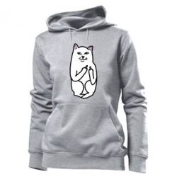 Женское худи Кот с факом - PrintSalon