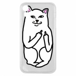 Чехол для iPhone XR Кот с факом - PrintSalon