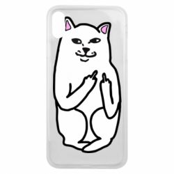 Чехол для iPhone Xs Max Кот с факом - PrintSalon