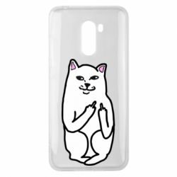 Чехол для Xiaomi Pocophone F1 Кот с факом-PrintSalon Чехол для Xiaomi Pocophone F1 Кот с факом