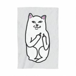 Полотенце с принтом Кот с факом - PrintSalon