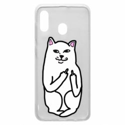 Чехол для Samsung A30 Кот с факом - PrintSalon